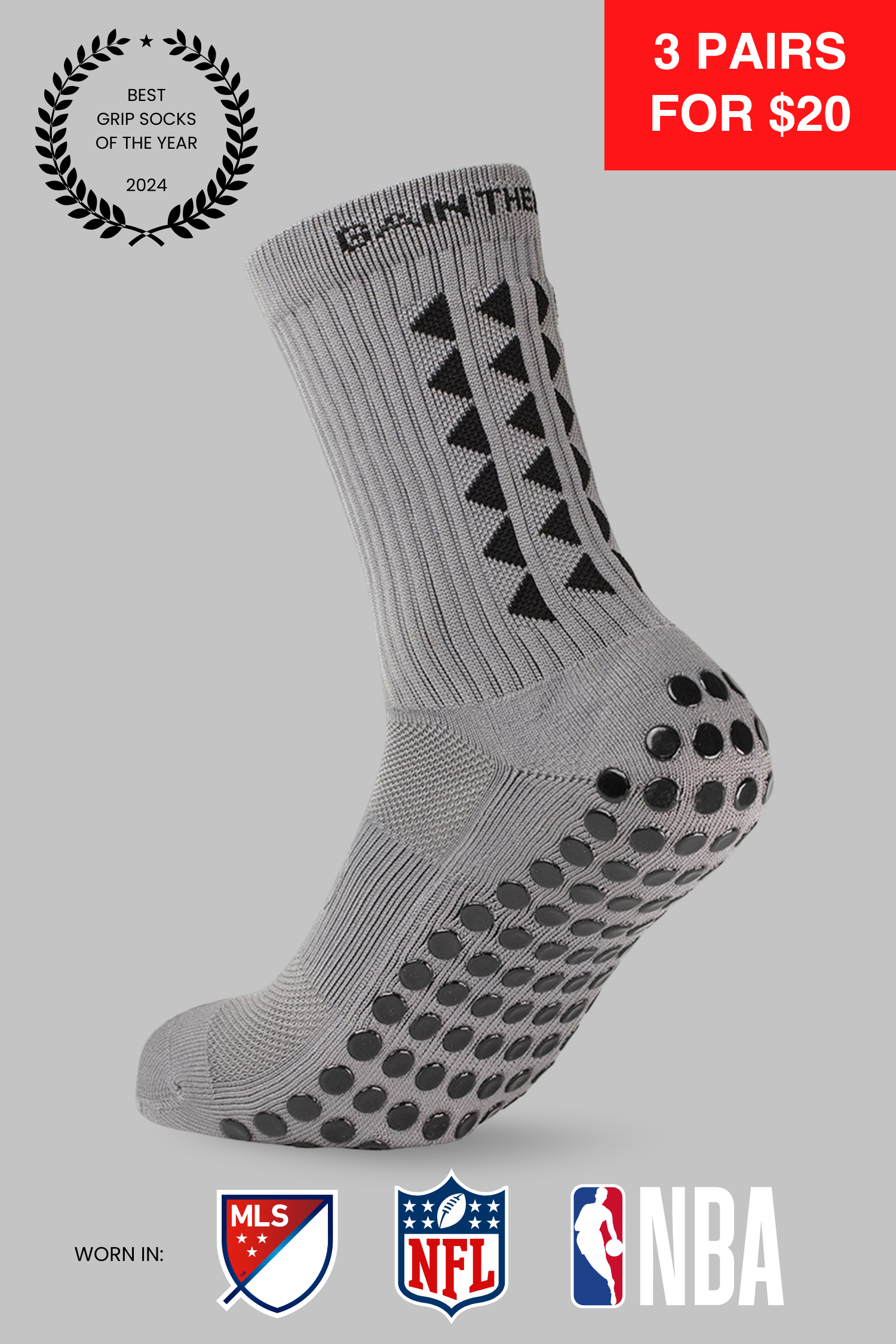 GRIP SOCKS 3.0  MidCalf Length - Grey