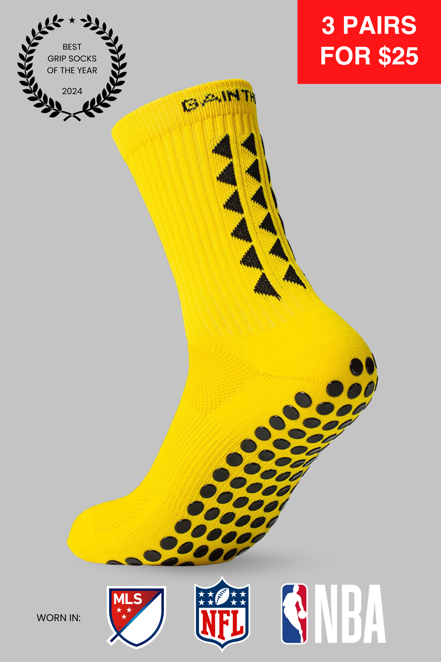 GRIP SOCKS 3.0  MidCalf Length - Yellow